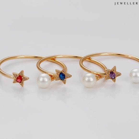 Beautiful Sapphire Star 18KGP Bangle - Picture 11 of 14